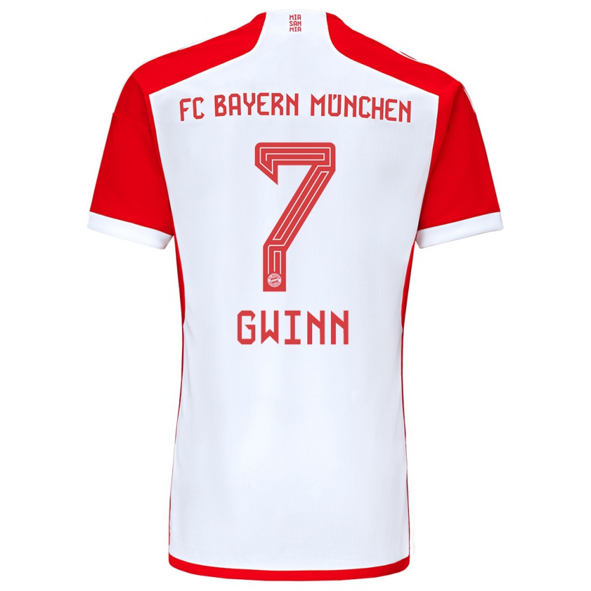 Børn Giulia Gwinn #7 Rød Hvid Hjemmebane Spillertrøjer 2023/24 Trøje T-Shirt