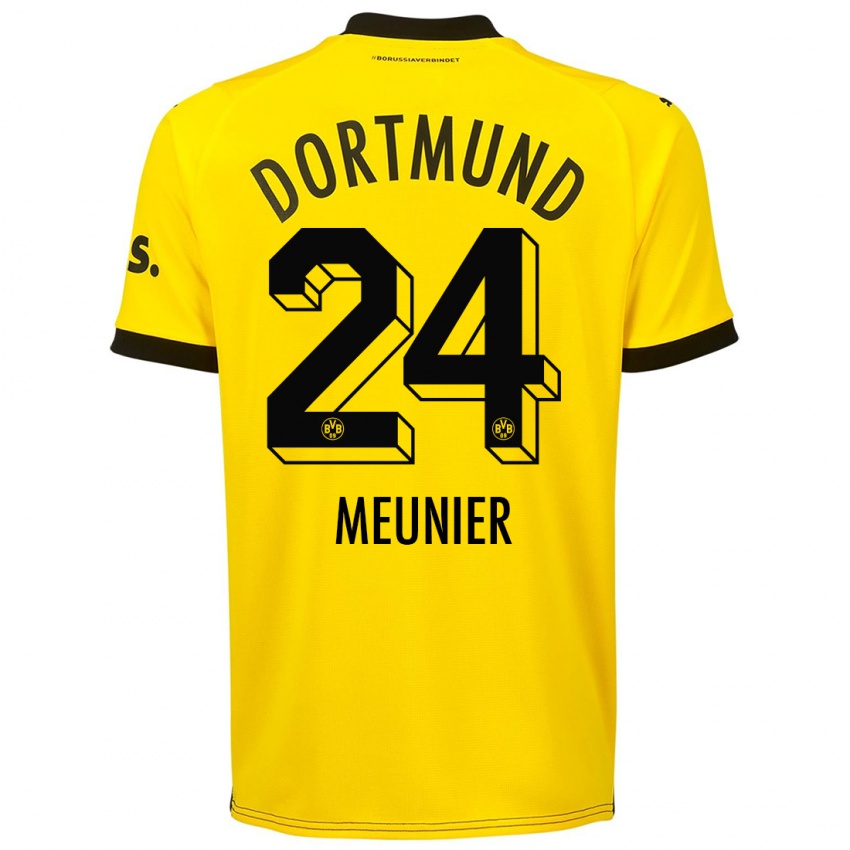 Børn Thomas Meunier #24 Gul Hjemmebane Spillertrøjer 2023/24 Trøje T-Shirt