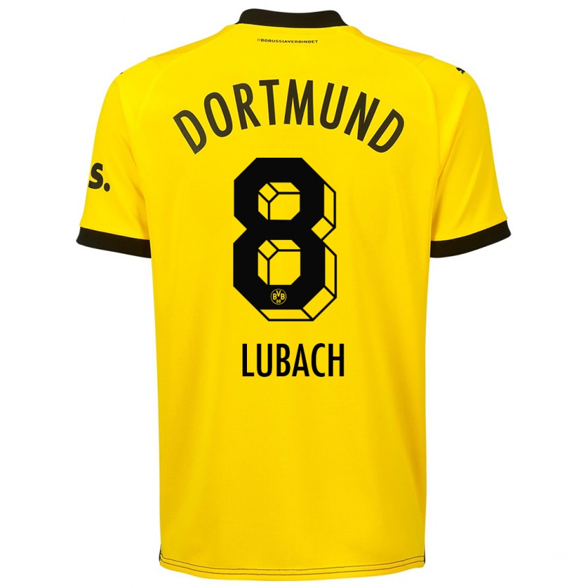 Børn Rafael Lubach #8 Gul Hjemmebane Spillertrøjer 2023/24 Trøje T-Shirt