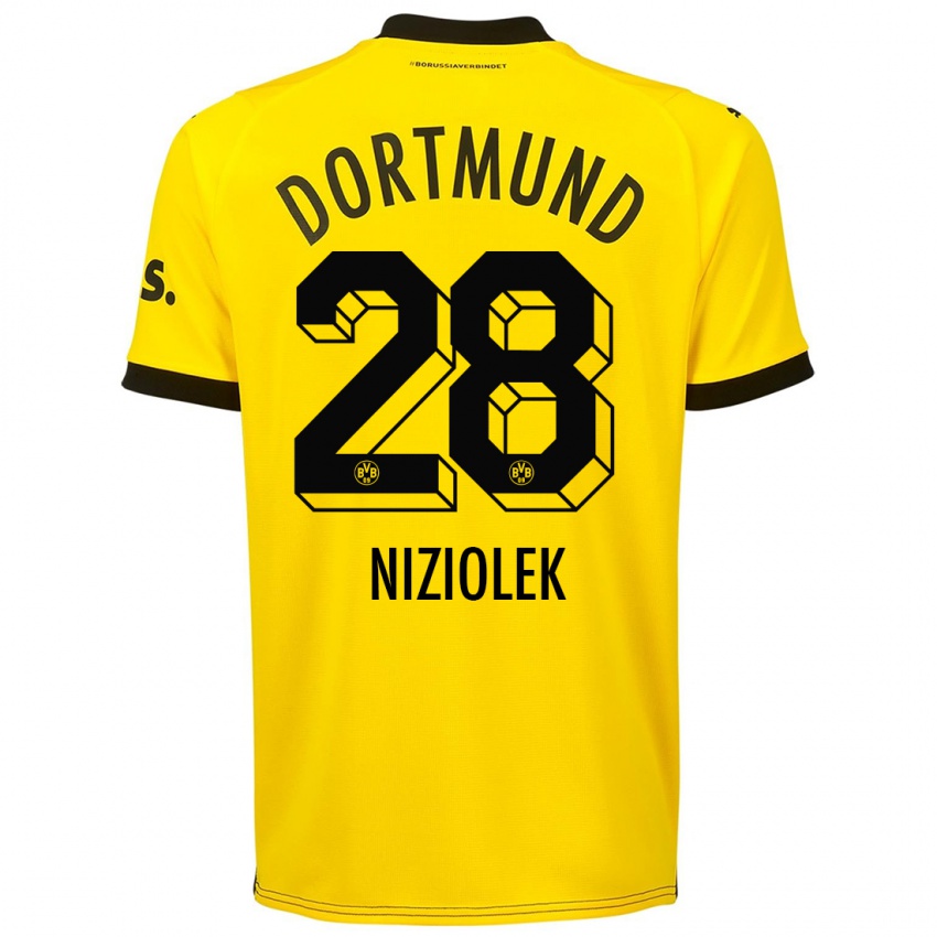 Børn Alex Niziolek #28 Gul Hjemmebane Spillertrøjer 2023/24 Trøje T-Shirt