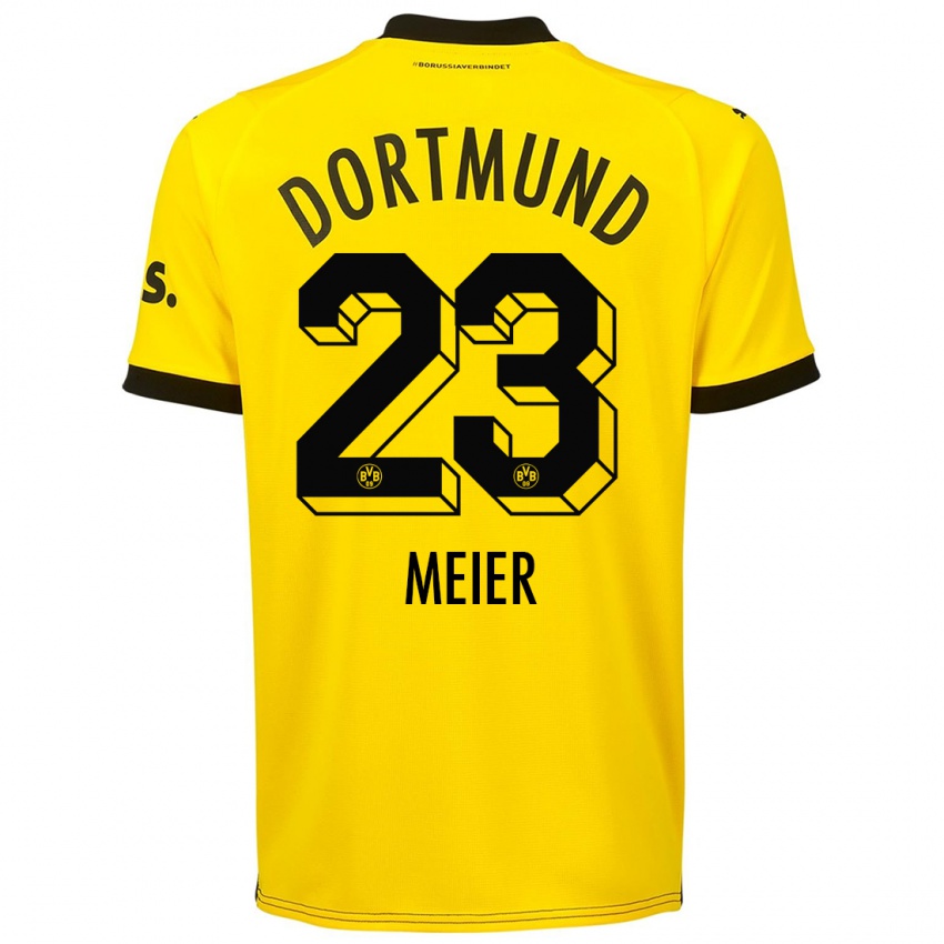 Børn Maximilian Meier #23 Gul Hjemmebane Spillertrøjer 2023/24 Trøje T-Shirt