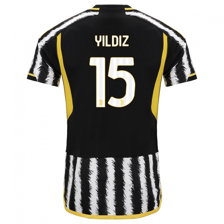 Børn Kenan Yildiz #0 Sort Hvid Hjemmebane Spillertrøjer 2023/24 Trøje T-Shirt