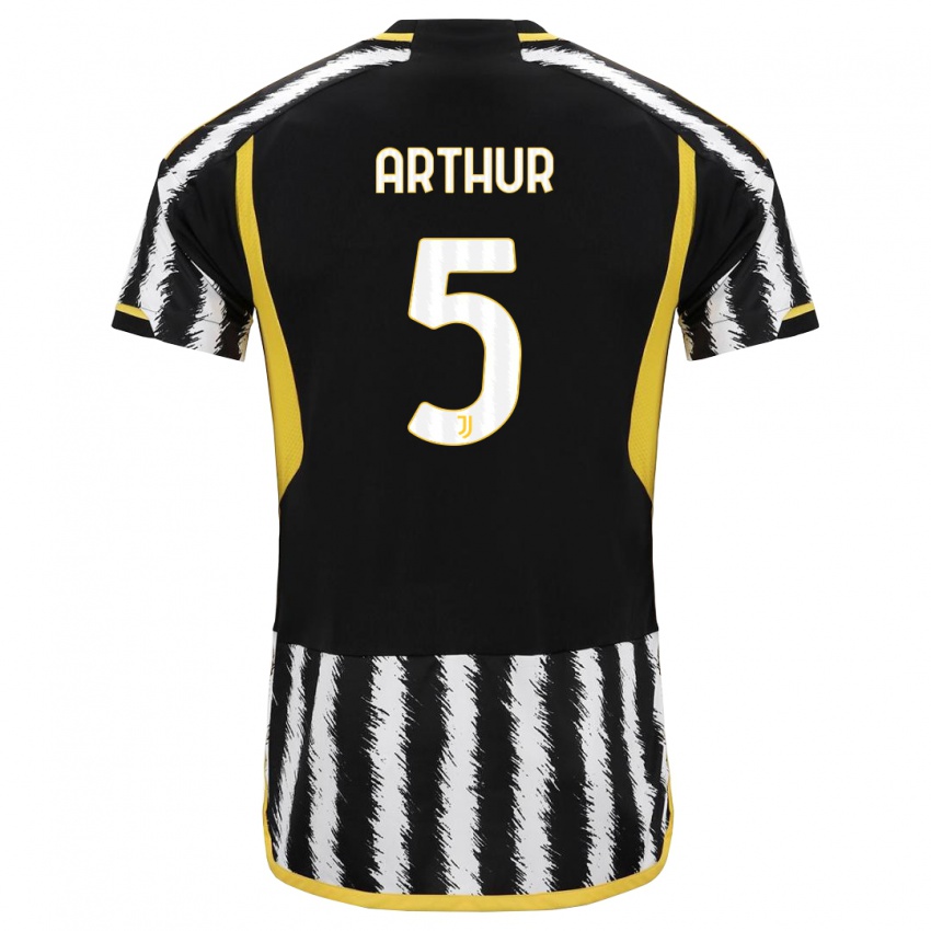 Børn Arthur #5 Sort Hvid Hjemmebane Spillertrøjer 2023/24 Trøje T-Shirt