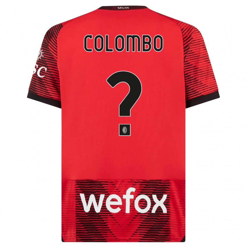 Børn Federico Colombo #0 Rød Sort Hjemmebane Spillertrøjer 2023/24 Trøje T-Shirt