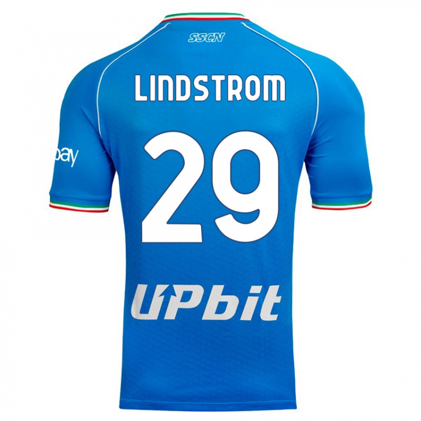 Børn Jesper Lindstrøm #29 Himmelblå Hjemmebane Spillertrøjer 2023/24 Trøje T-Shirt