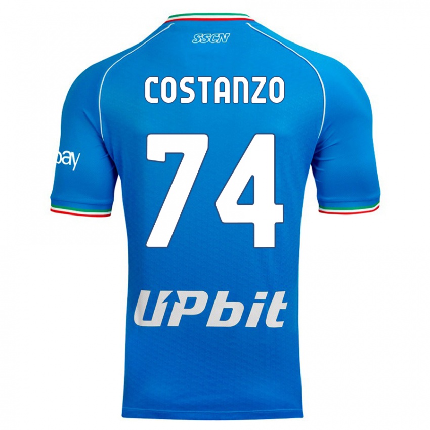 Børn Davide Costanzo #74 Himmelblå Hjemmebane Spillertrøjer 2023/24 Trøje T-Shirt