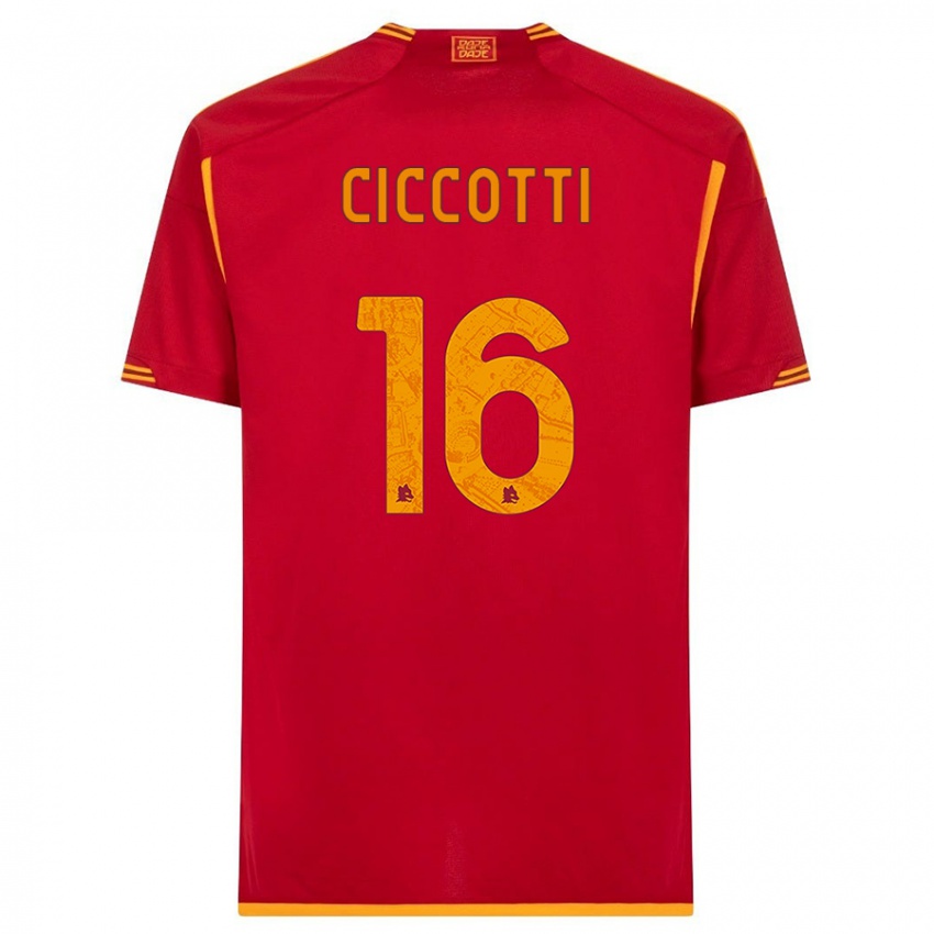 Børn Claudia Ciccotti #16 Rød Hjemmebane Spillertrøjer 2023/24 Trøje T-Shirt