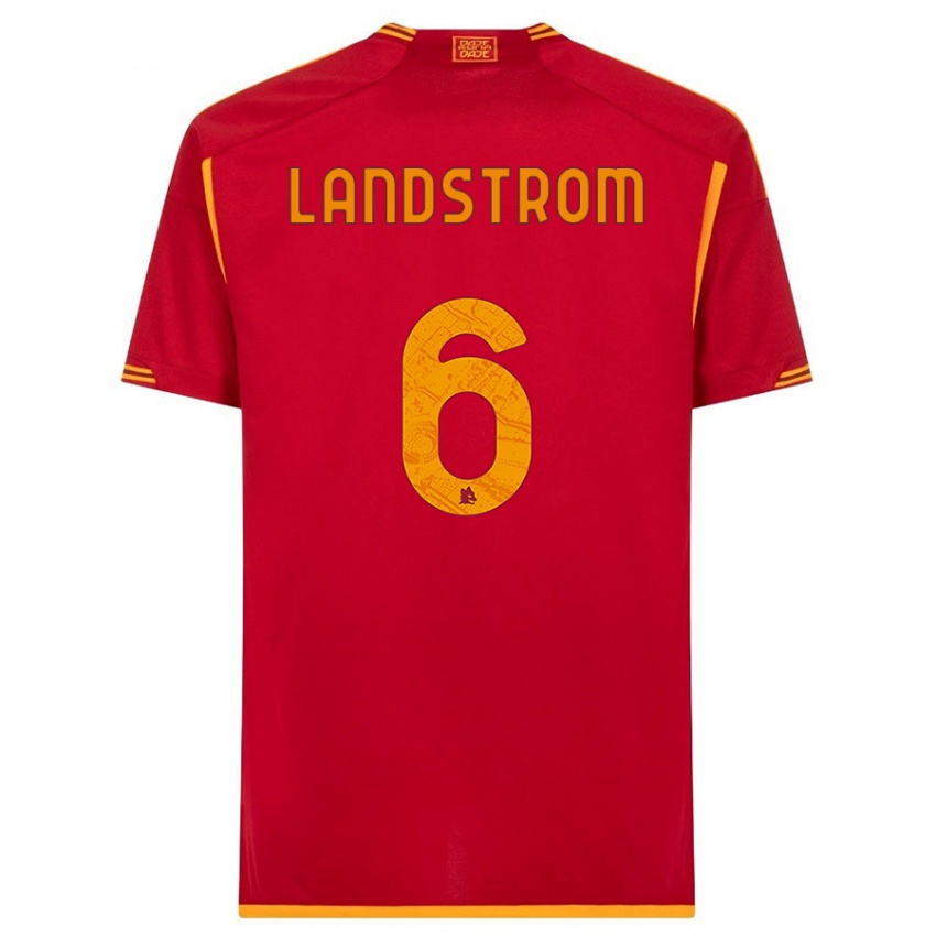 Børn Elin Landstrom #6 Rød Hjemmebane Spillertrøjer 2023/24 Trøje T-Shirt