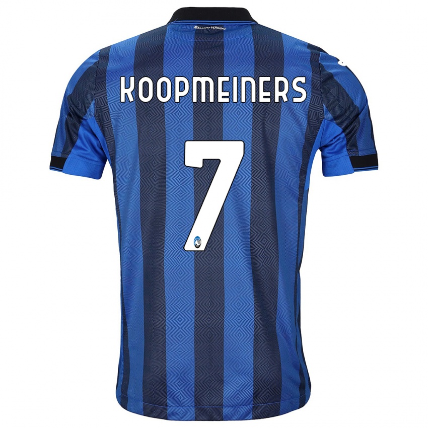 Børn Teun Koopmeiners #7 Sort Blå Hjemmebane Spillertrøjer 2023/24 Trøje T-Shirt
