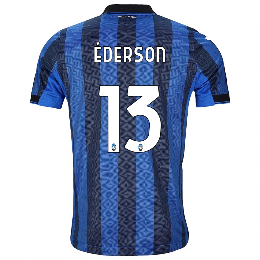 Børn Ederson #13 Sort Blå Hjemmebane Spillertrøjer 2023/24 Trøje T-Shirt