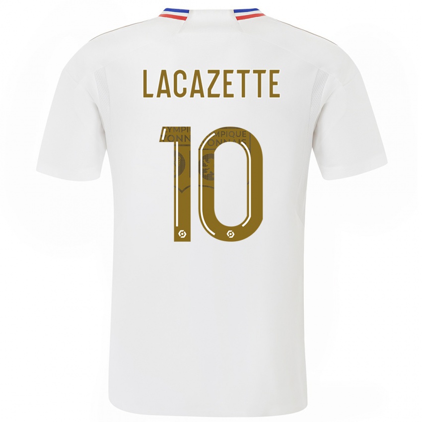 Børn Alexandre Lacazette #10 Hvid Hjemmebane Spillertrøjer 2023/24 Trøje T-Shirt