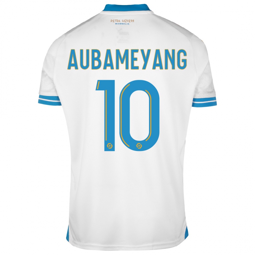 Børn Pierre-Emerick Aubameyang #10 Hvid Hjemmebane Spillertrøjer 2023/24 Trøje T-Shirt