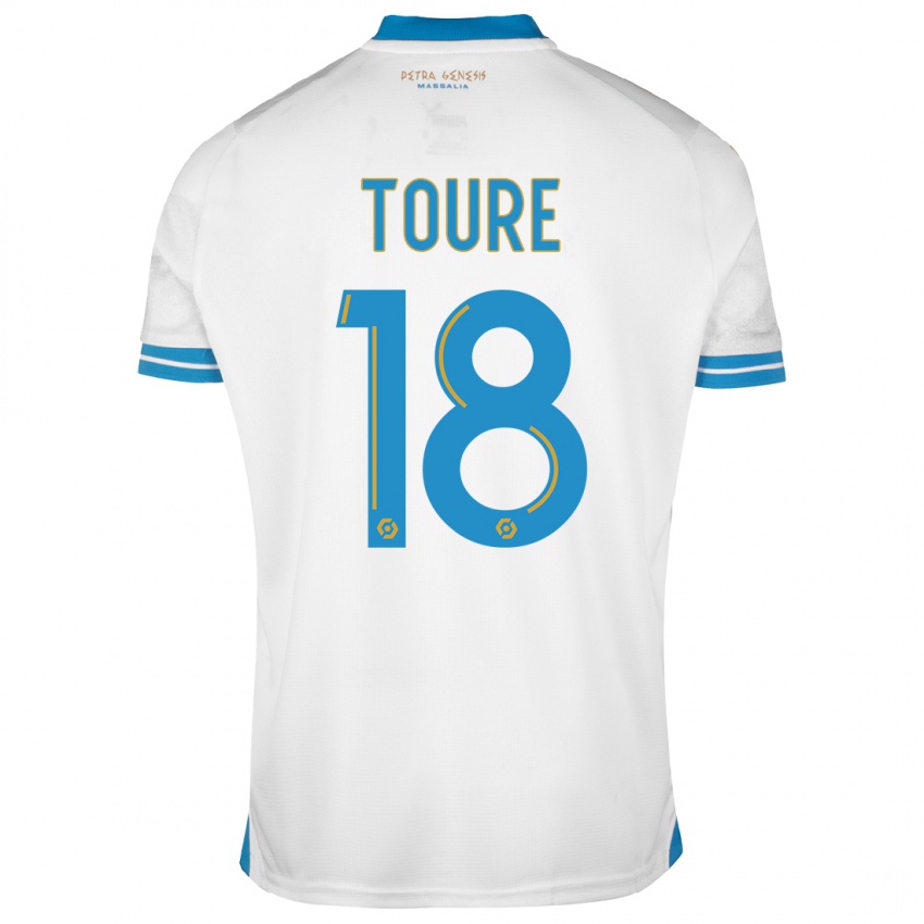 Børn Isaak Toure #18 Hvid Hjemmebane Spillertrøjer 2023/24 Trøje T-Shirt