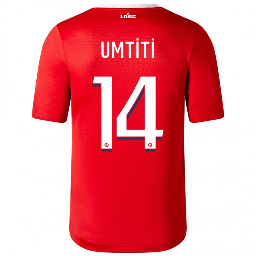 Børn Samuel Umtiti #14 Rød Hjemmebane Spillertrøjer 2023/24 Trøje T-Shirt