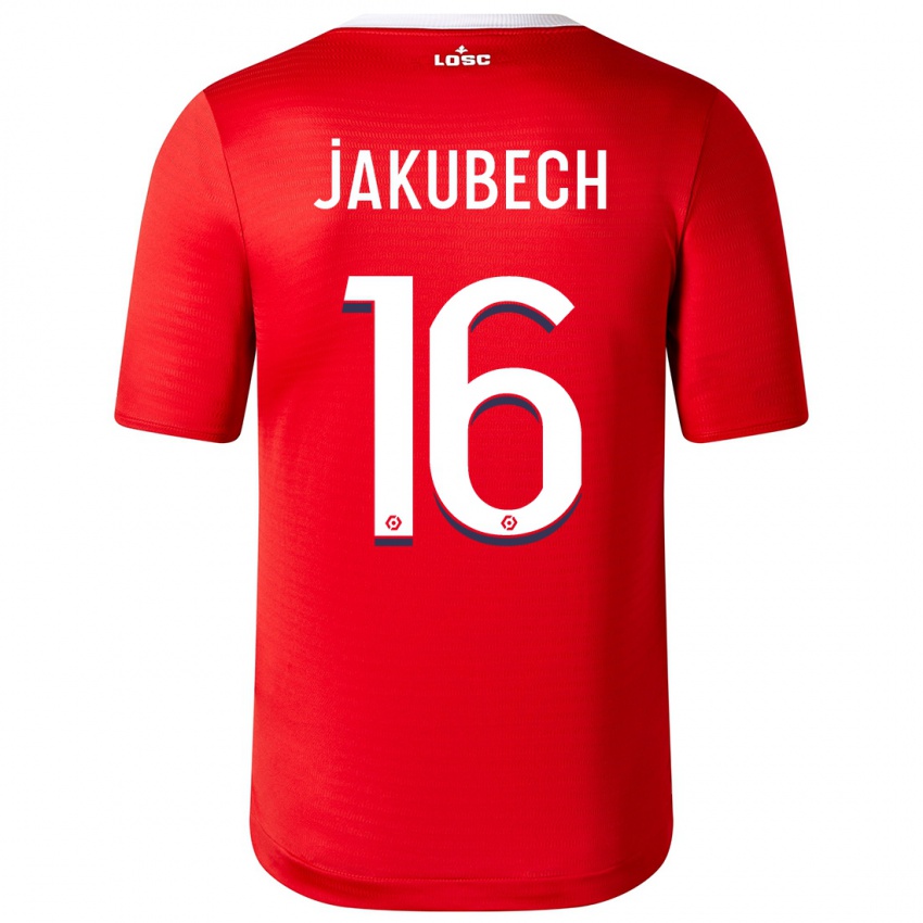 Børn Adam Jakubech #16 Rød Hjemmebane Spillertrøjer 2023/24 Trøje T-Shirt