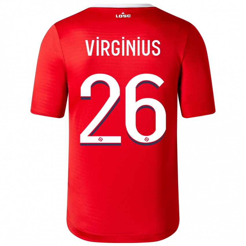 Børn Alan Virginius #26 Rød Hjemmebane Spillertrøjer 2023/24 Trøje T-Shirt