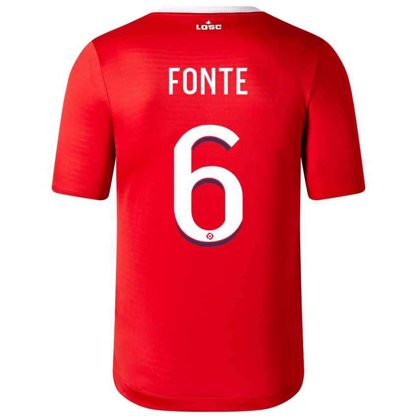 Børn Jose Fonte #6 Rød Hjemmebane Spillertrøjer 2023/24 Trøje T-Shirt