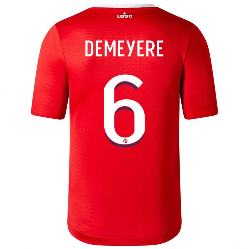 Børn Silke Demeyere #6 Rød Hjemmebane Spillertrøjer 2023/24 Trøje T-Shirt