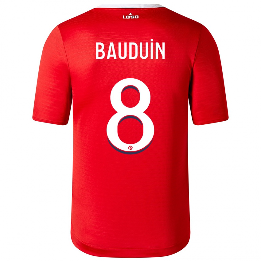 Børn Justine Bauduin #8 Rød Hjemmebane Spillertrøjer 2023/24 Trøje T-Shirt