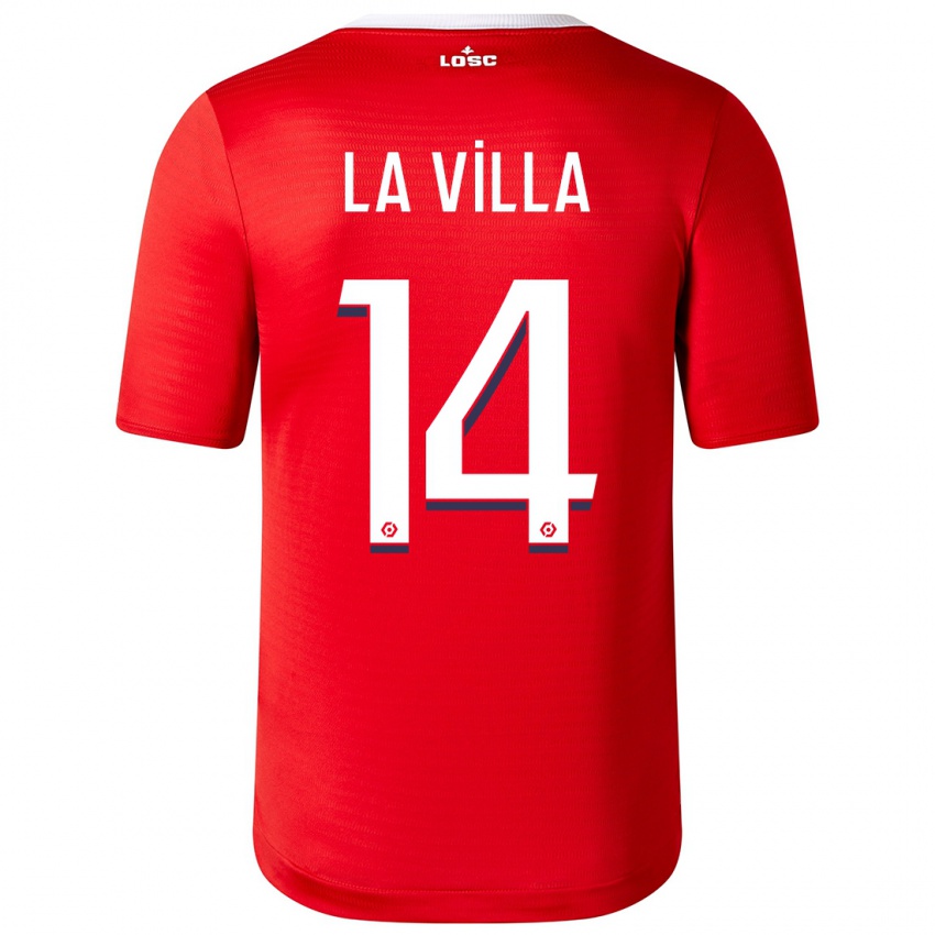 Børn Caroline La Villa #14 Rød Hjemmebane Spillertrøjer 2023/24 Trøje T-Shirt