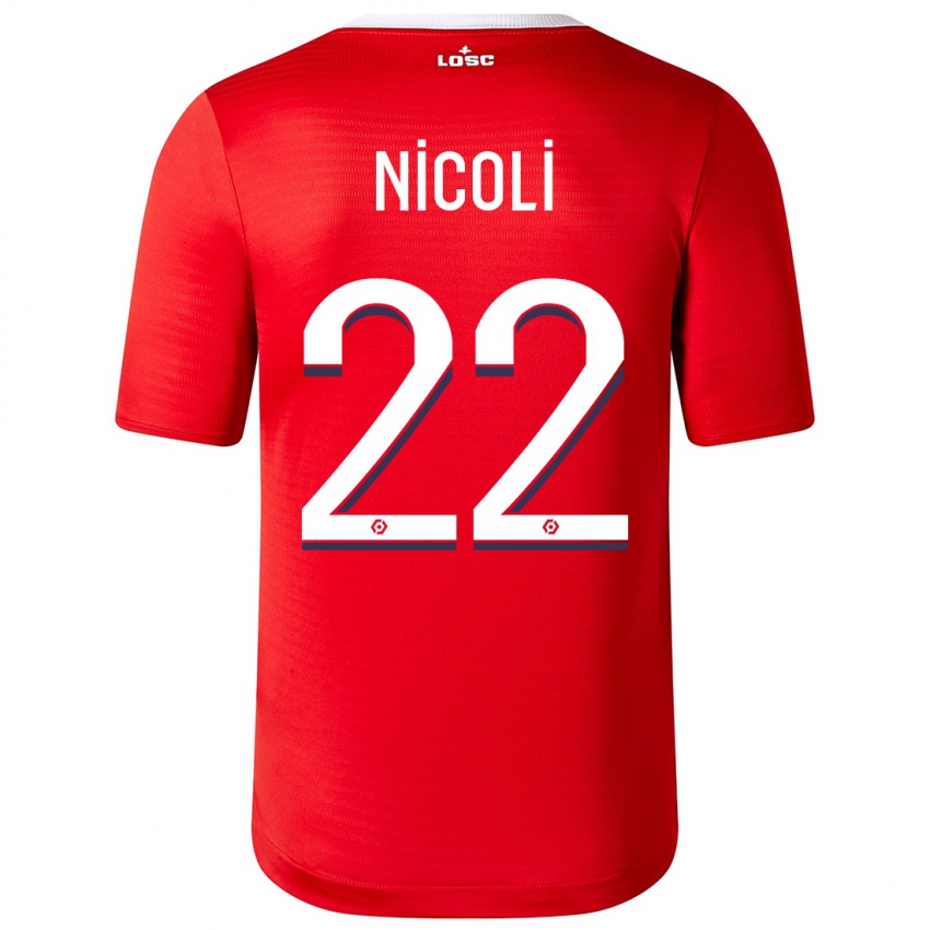 Børn Morgane Nicoli #22 Rød Hjemmebane Spillertrøjer 2023/24 Trøje T-Shirt