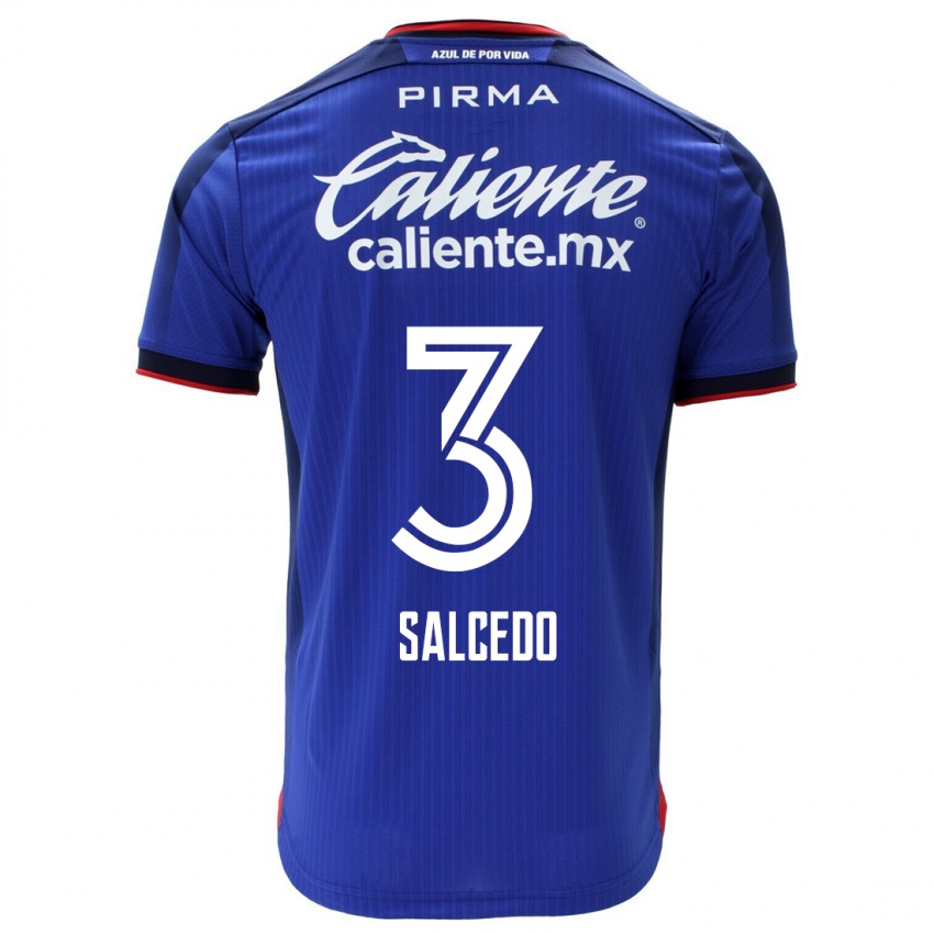 Børn Carlos Salcedo #3 Blå Hjemmebane Spillertrøjer 2023/24 Trøje T-Shirt