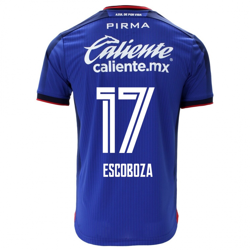 Børn Alonso Escoboza #17 Blå Hjemmebane Spillertrøjer 2023/24 Trøje T-Shirt