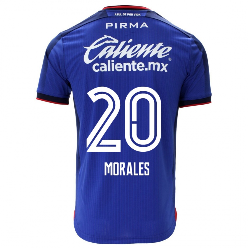 Børn Iván Morales #20 Blå Hjemmebane Spillertrøjer 2023/24 Trøje T-Shirt