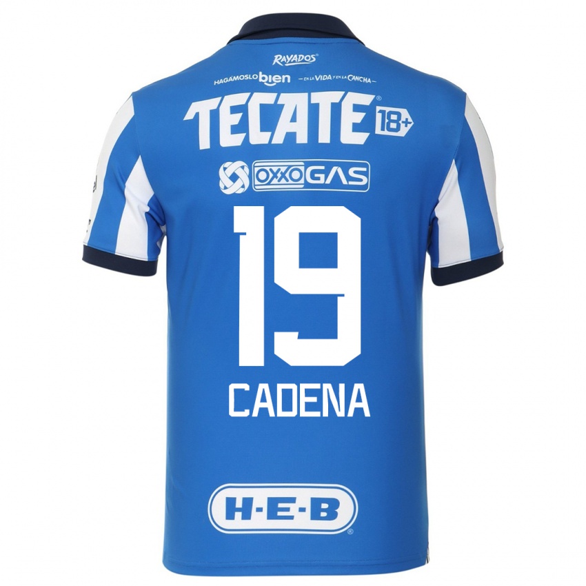 Børn Mariana Cadena #19 Blå Hvid Hjemmebane Spillertrøjer 2023/24 Trøje T-Shirt