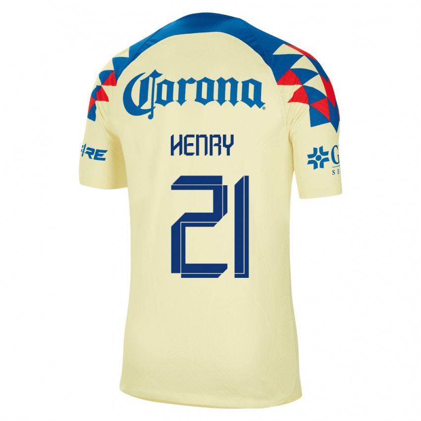 Børn Henry Martin #21 Gul Hjemmebane Spillertrøjer 2023/24 Trøje T-Shirt