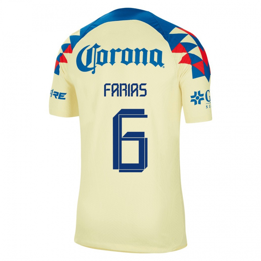 Børn Janelly Farias #6 Gul Hjemmebane Spillertrøjer 2023/24 Trøje T-Shirt