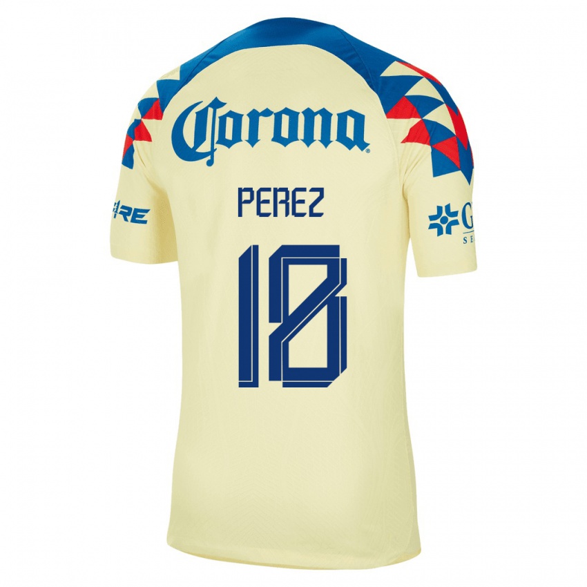 Børn Amanda Perez #18 Gul Hjemmebane Spillertrøjer 2023/24 Trøje T-Shirt