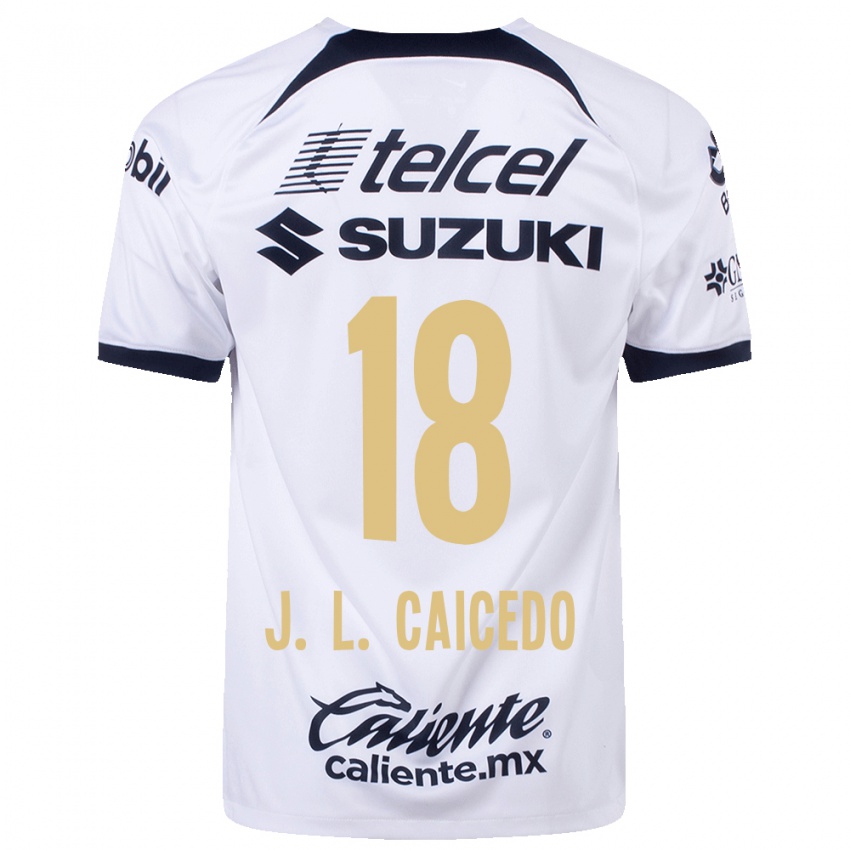 Børn José Caicedo #18 Hvid Hjemmebane Spillertrøjer 2023/24 Trøje T-Shirt