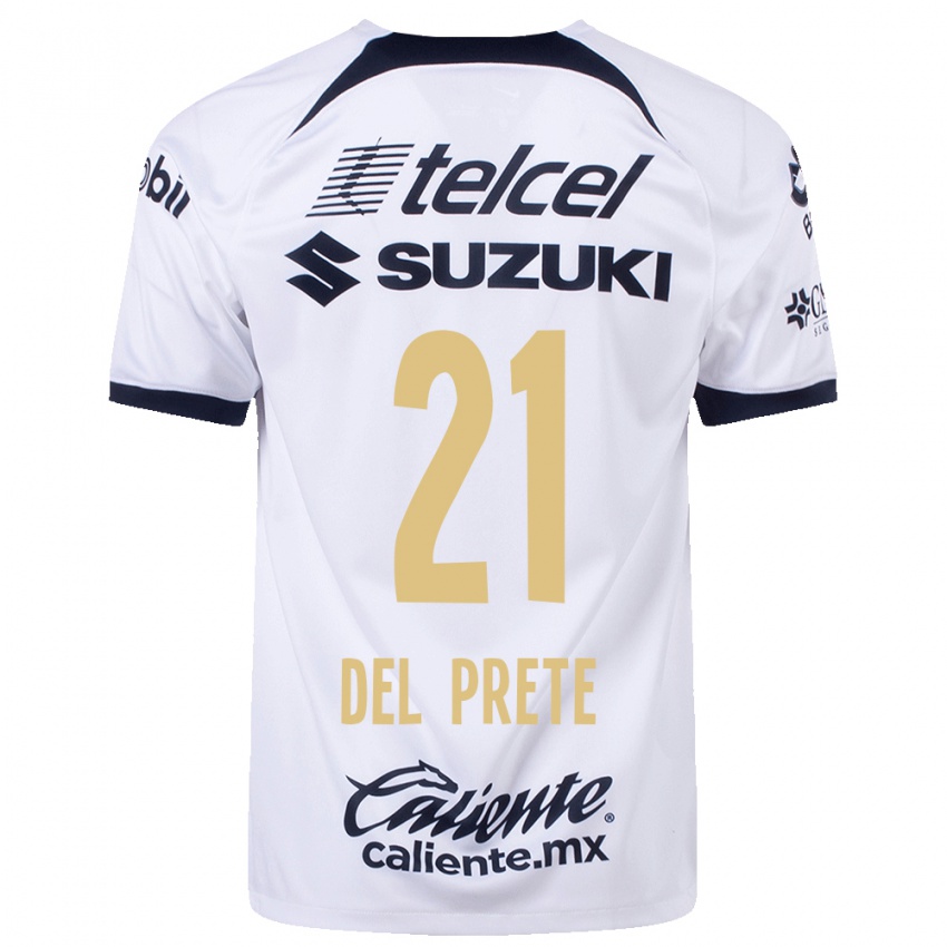 Børn Gustavo Del Prete #21 Hvid Hjemmebane Spillertrøjer 2023/24 Trøje T-Shirt