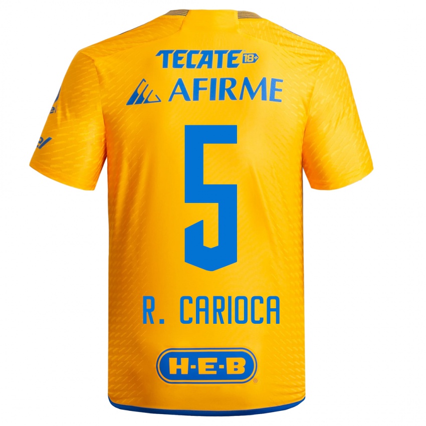 Børn Rafael Carioca #5 Gul Hjemmebane Spillertrøjer 2023/24 Trøje T-Shirt