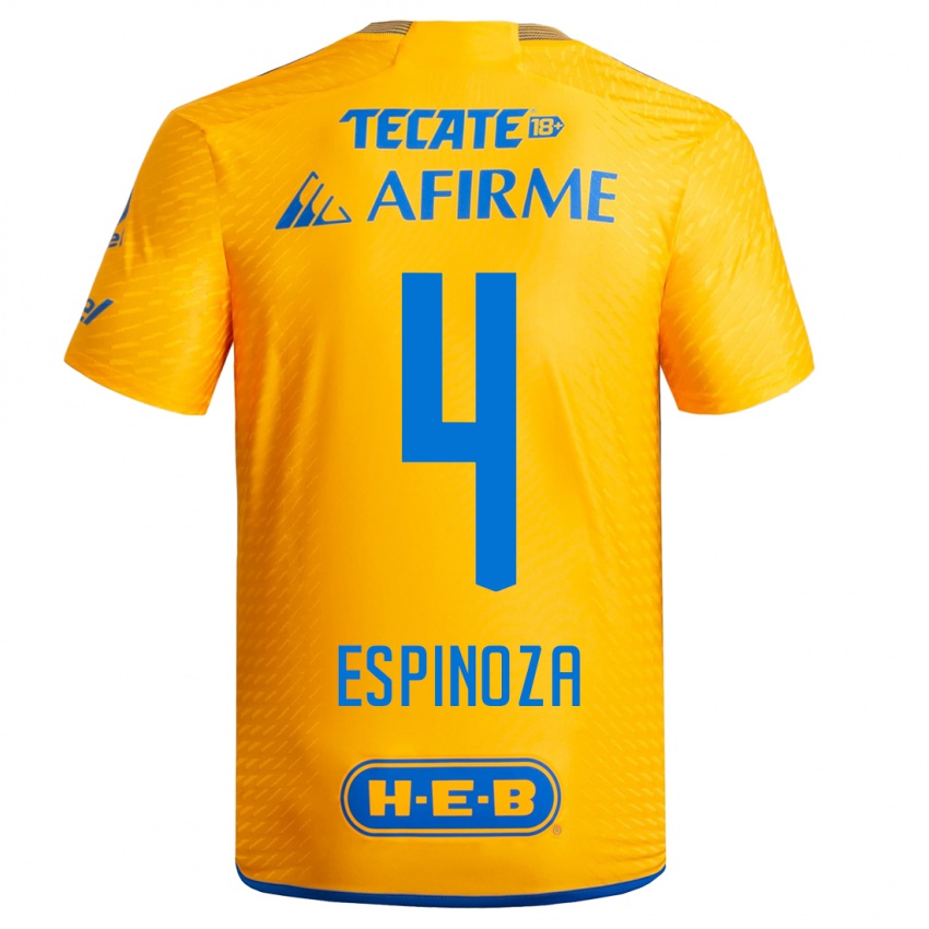 Børn Greta Espinoza #4 Gul Hjemmebane Spillertrøjer 2023/24 Trøje T-Shirt