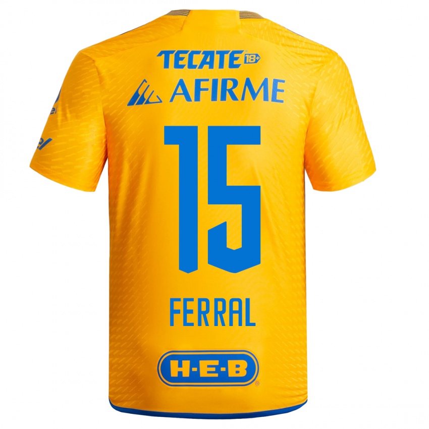 Børn Cristina Ferral #15 Gul Hjemmebane Spillertrøjer 2023/24 Trøje T-Shirt