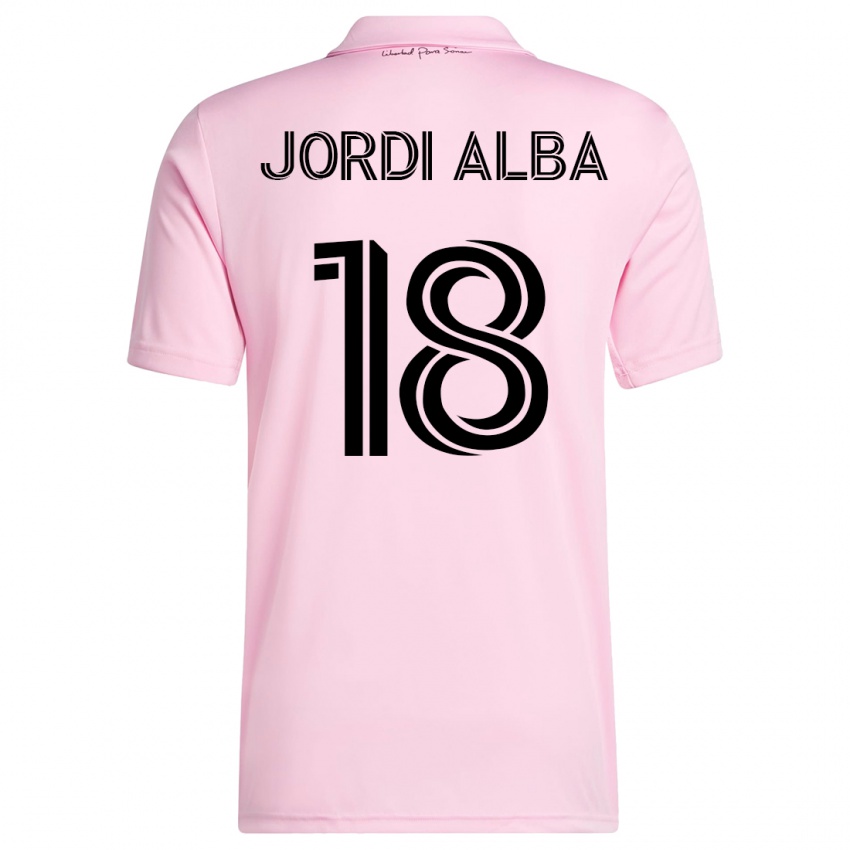 Børn Jordi Alba #18 Lyserød Hjemmebane Spillertrøjer 2023/24 Trøje T-Shirt