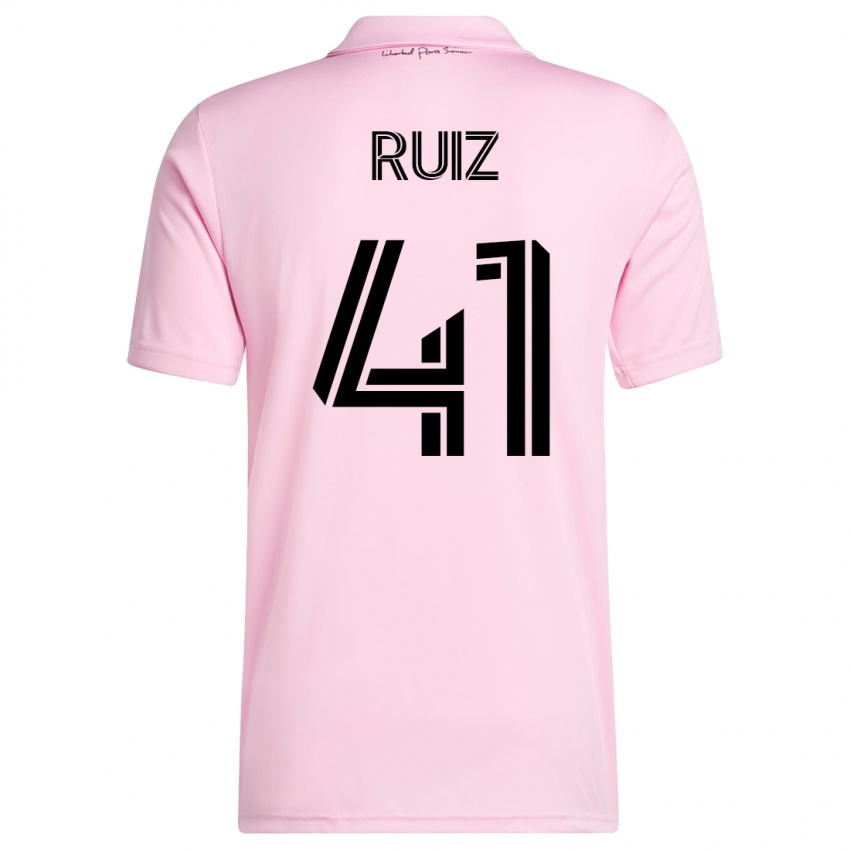 Børn David Ruíz #41 Lyserød Hjemmebane Spillertrøjer 2023/24 Trøje T-Shirt