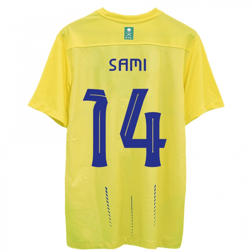 Børn Sami Al-Najei #14 Gul Hjemmebane Spillertrøjer 2023/24 Trøje T-Shirt