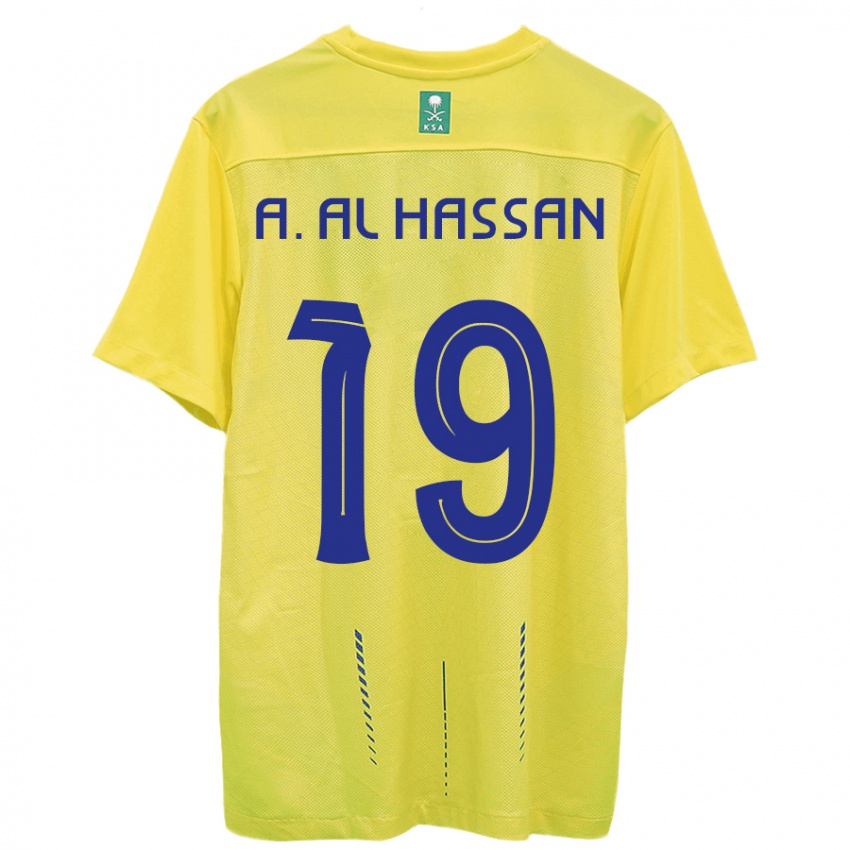 Børn Ali Al-Hassan #19 Gul Hjemmebane Spillertrøjer 2023/24 Trøje T-Shirt