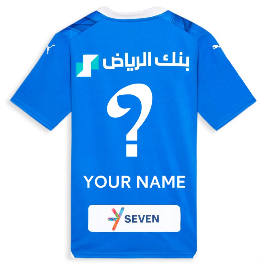 Børn Dit Navn #0 Blå Hjemmebane Spillertrøjer 2023/24 Trøje T-Shirt
