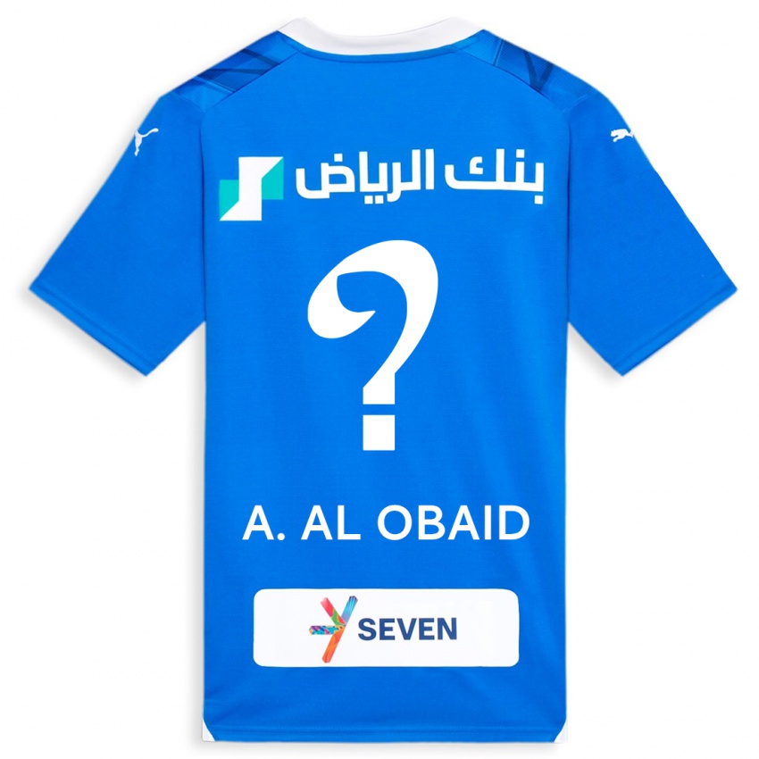 Børn Abdulrahman Al-Obaid #0 Blå Hjemmebane Spillertrøjer 2023/24 Trøje T-Shirt