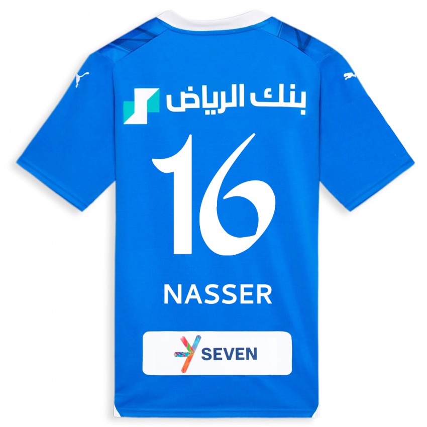 Børn Nasser Al-Dawsari #16 Blå Hjemmebane Spillertrøjer 2023/24 Trøje T-Shirt