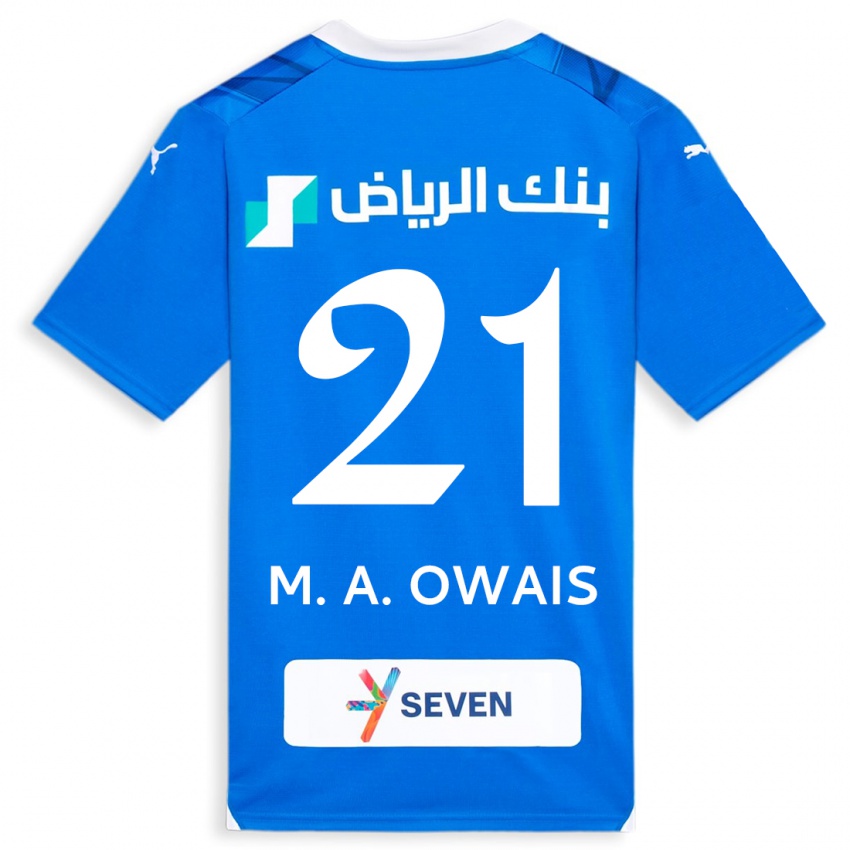 Børn Mohammed Al-Owais #21 Blå Hjemmebane Spillertrøjer 2023/24 Trøje T-Shirt