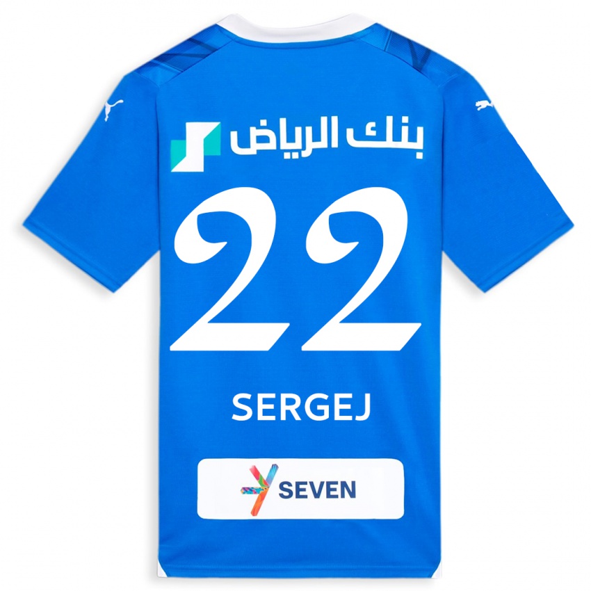 Børn Sergej Milinkovic-Savic #22 Blå Hjemmebane Spillertrøjer 2023/24 Trøje T-Shirt