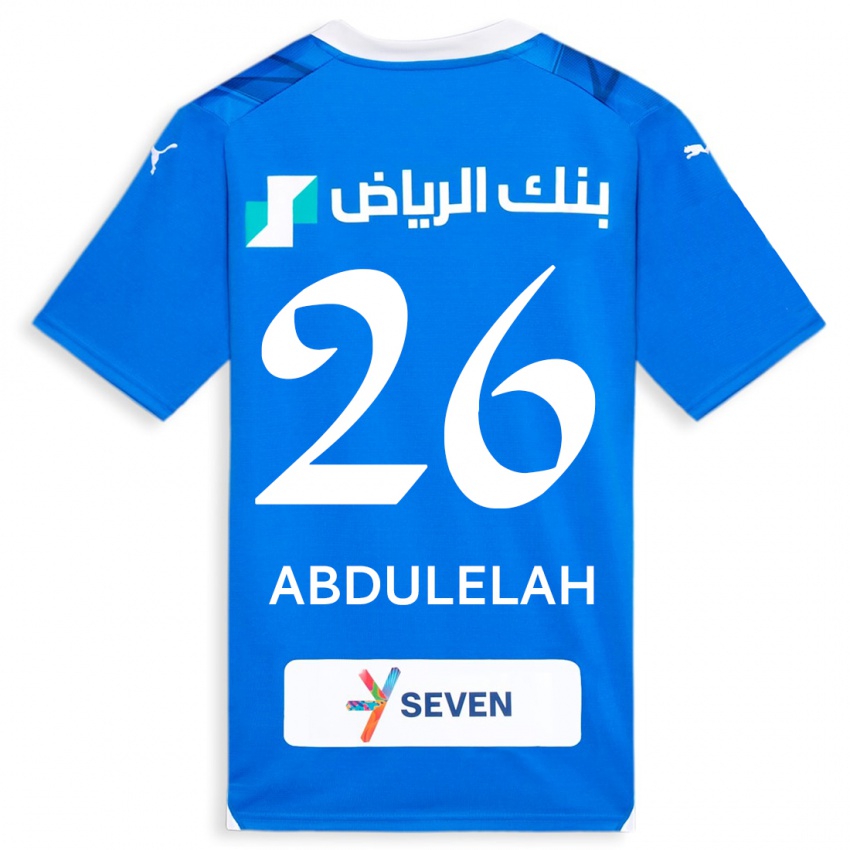 Børn Abdulelah Al-Malki #26 Blå Hjemmebane Spillertrøjer 2023/24 Trøje T-Shirt