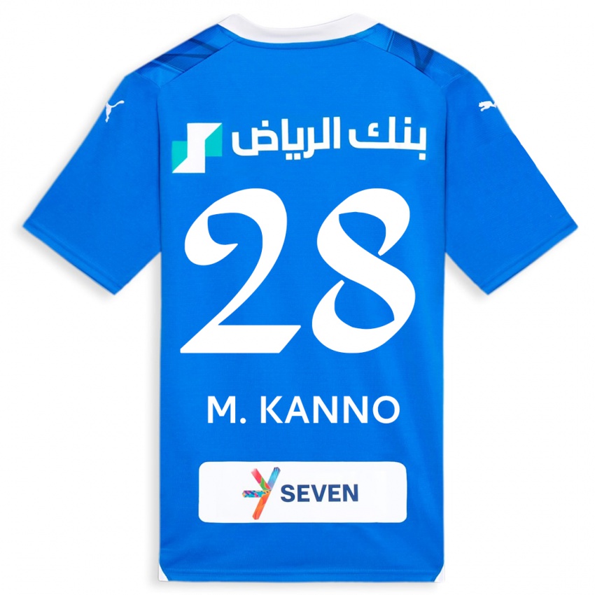 Børn Mohamed Kanno #28 Blå Hjemmebane Spillertrøjer 2023/24 Trøje T-Shirt