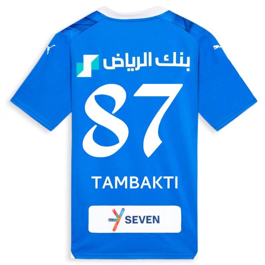 Børn Hassan Tambakti #87 Blå Hjemmebane Spillertrøjer 2023/24 Trøje T-Shirt