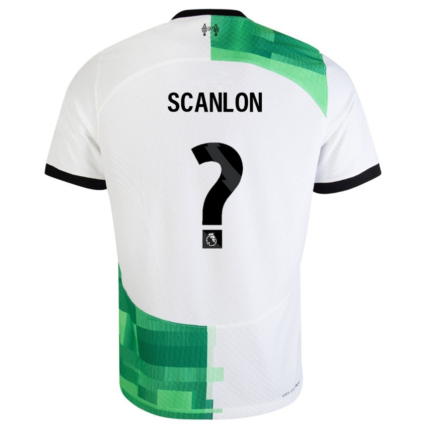 Børn Calum Scanlon #0 Hvid Grøn Udebane Spillertrøjer 2023/24 Trøje T-Shirt